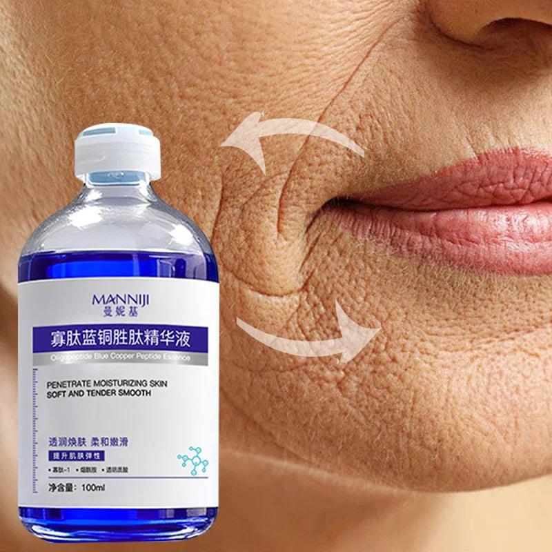 Oligopeptide Blue Copper Peptide Essence100ml, Soothe Repair Sensitive Skin, Boost Elasticity, Hydrating Anti Aging Facial Serum Oasis Select 1PCS 100ML 100ML