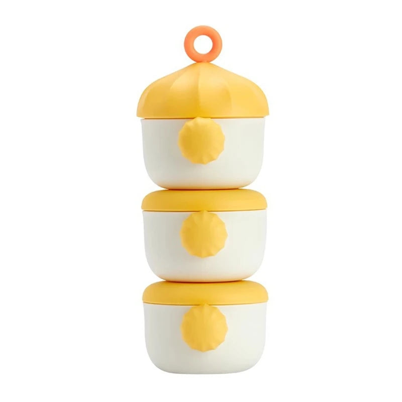 WISH 3-Layer Milk Powder Dispenser, Stackable And Portable, Large Capacity, Ideal For Outdoor & Snacks Storage Oasis Select Yellow