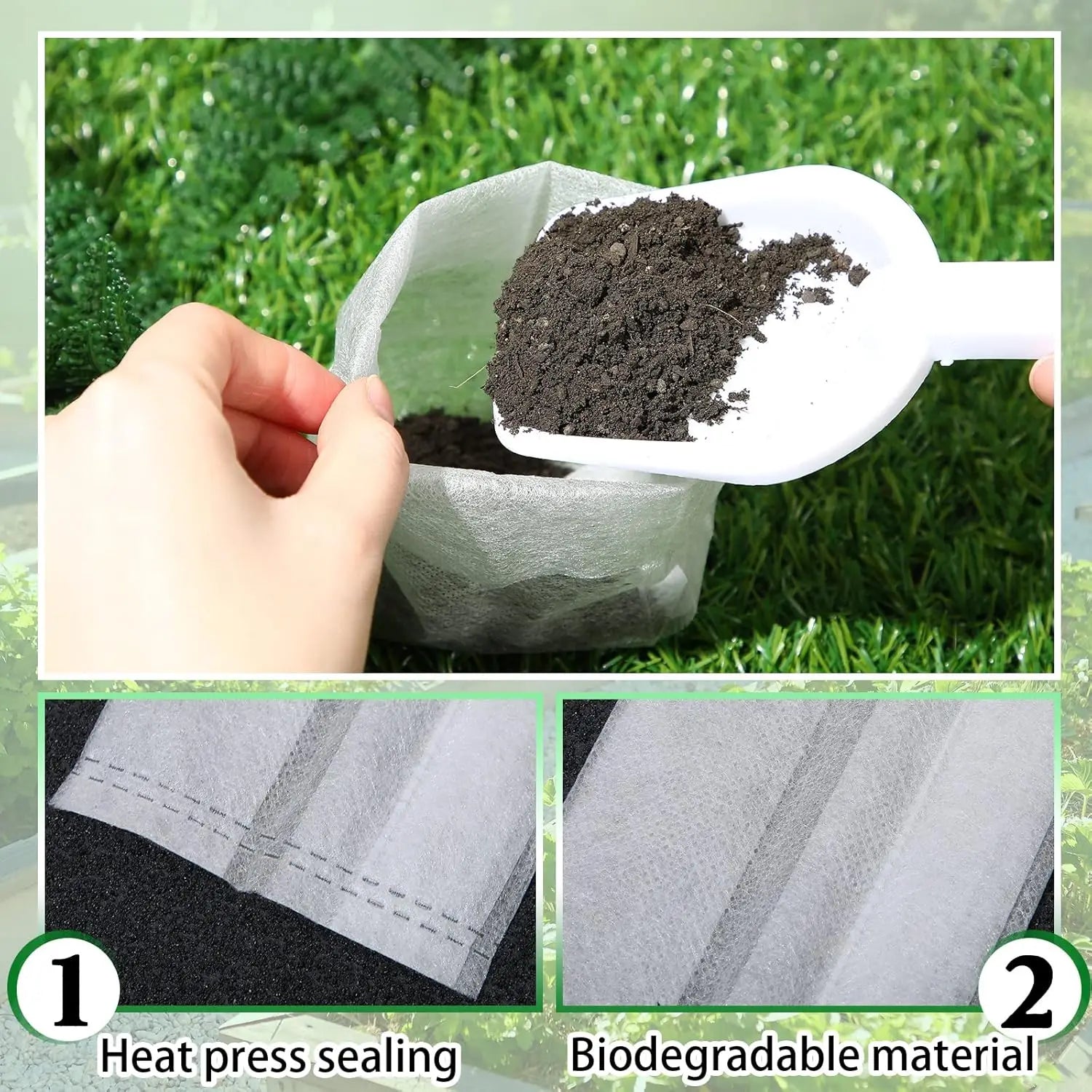 100-1000PCS Fabric Plant Seedling Bags for Vegetables Flowers Herbs and Plant Growth Eco Friendly Nursery Pots Gardening Bags Oasis Select