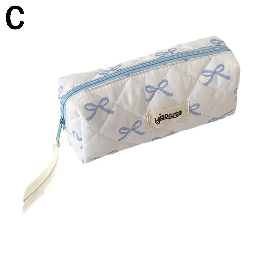 Cute Bow Pencil Case – Large Capacity Pink Stationery Bag