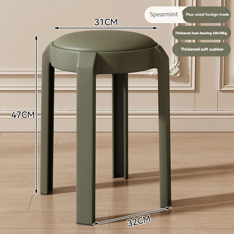 Plastic dining stools for home use in Nordic restaurants. Soft bag stools can be stacked for backup and high stools can be queue Oasis Select Retro Green-31cm