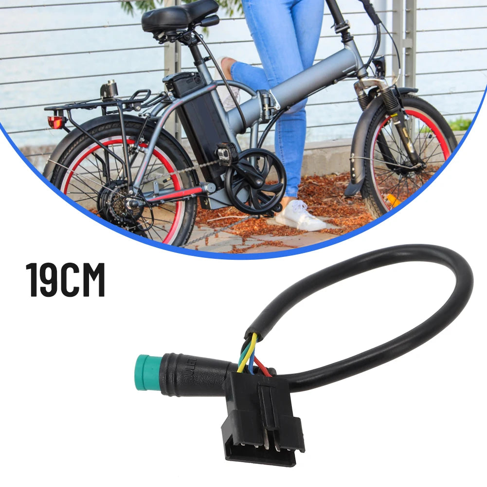 Electric Bicycle Adapter Cable 19cm Long 1Pcs Black Electric Bicycle Instrument For KT Display Waterproof To SM Oasis Select