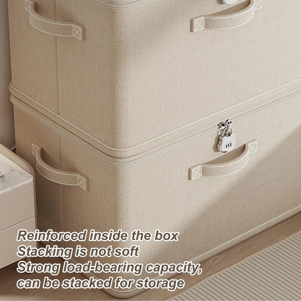 Lockable Storage Box Odor Proof Storage Container Stackable with Handle Locking Organizing Bin Washable Shelf Baskets for home Oasis Select