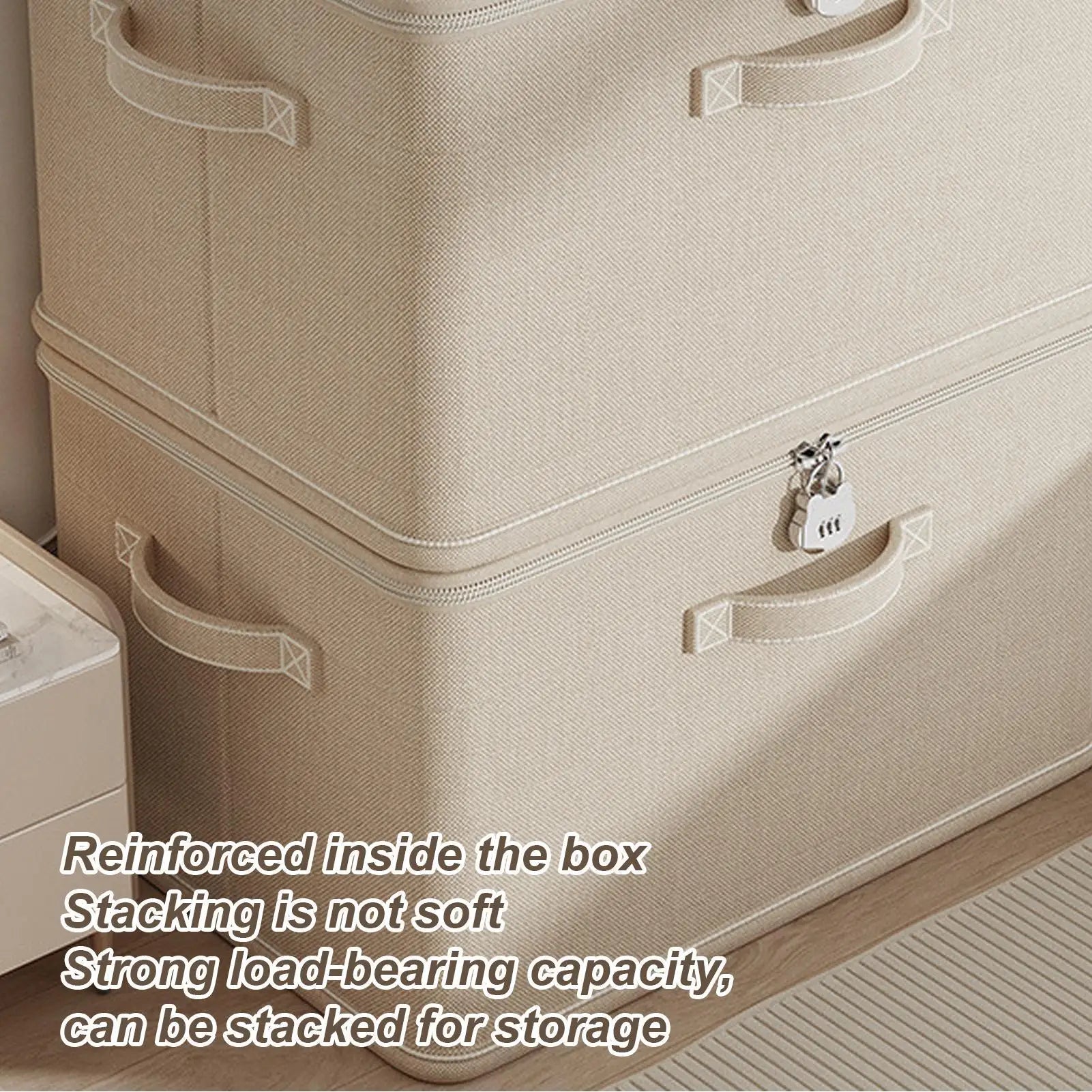 Lockable Storage Box Odor Proof Storage Container Stackable with Handle Locking Organizing Bin Washable Shelf Baskets for home Oasis Select