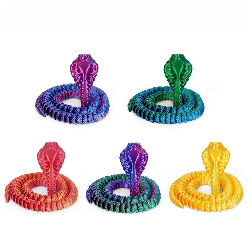 25cm 3D Printed Snake 3D Printed Figure Desk Accessories Toy for Kid 3D Printed Dragon Room Desktop Ornament Office Accessories Oasis Select