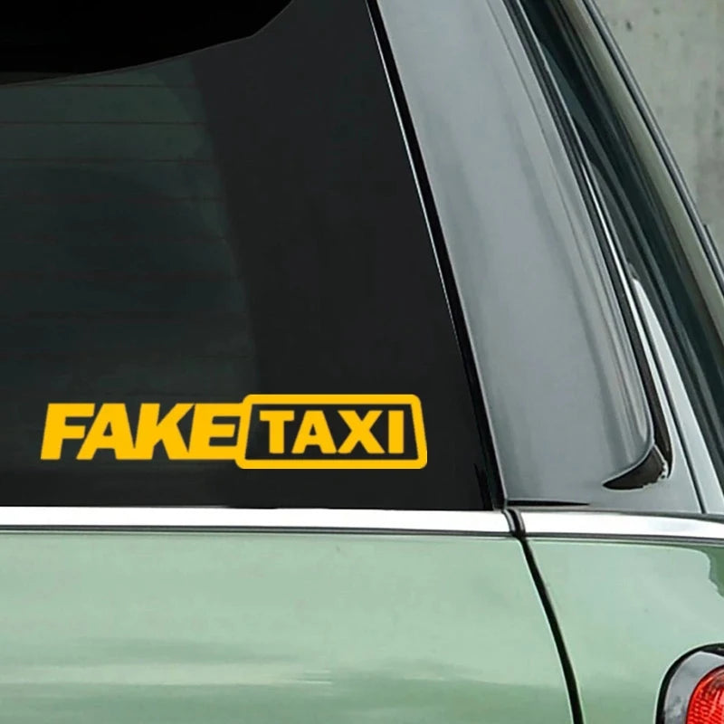 Universal FAKE TAXI Car Auto Sticker Decal Emblem Self Adhesive Vinyl For Car Funny Car Sticker Oasis Select