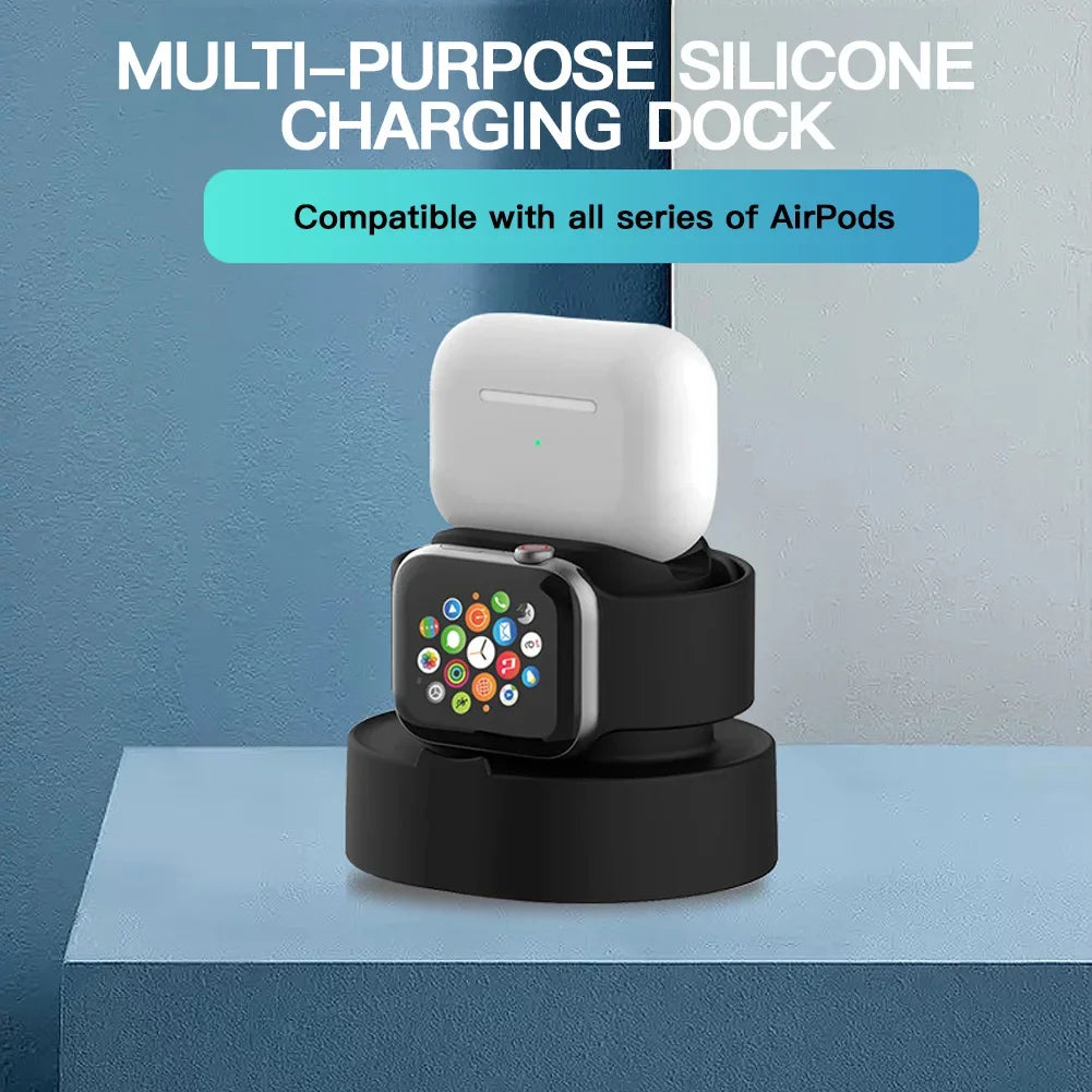 3-in-1 Silicone Charging Stand for Apple Watch & Earphones