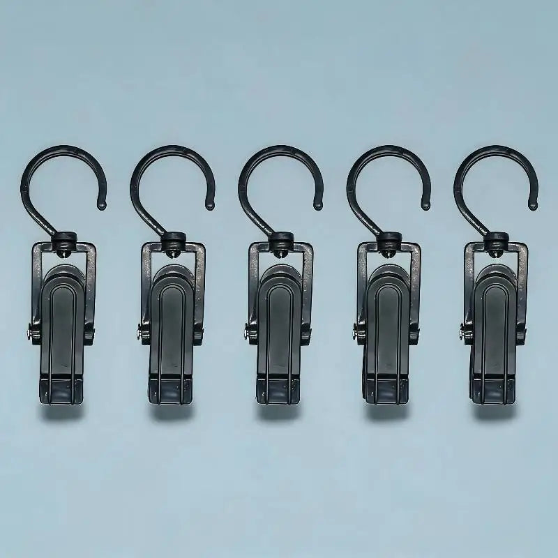 5 Pack Durable Plastic Hanging Clips 360 Degree Swivel Hooks Non Slip for Closet Hat Scarf Sock Small Item Storage Oasis Select B