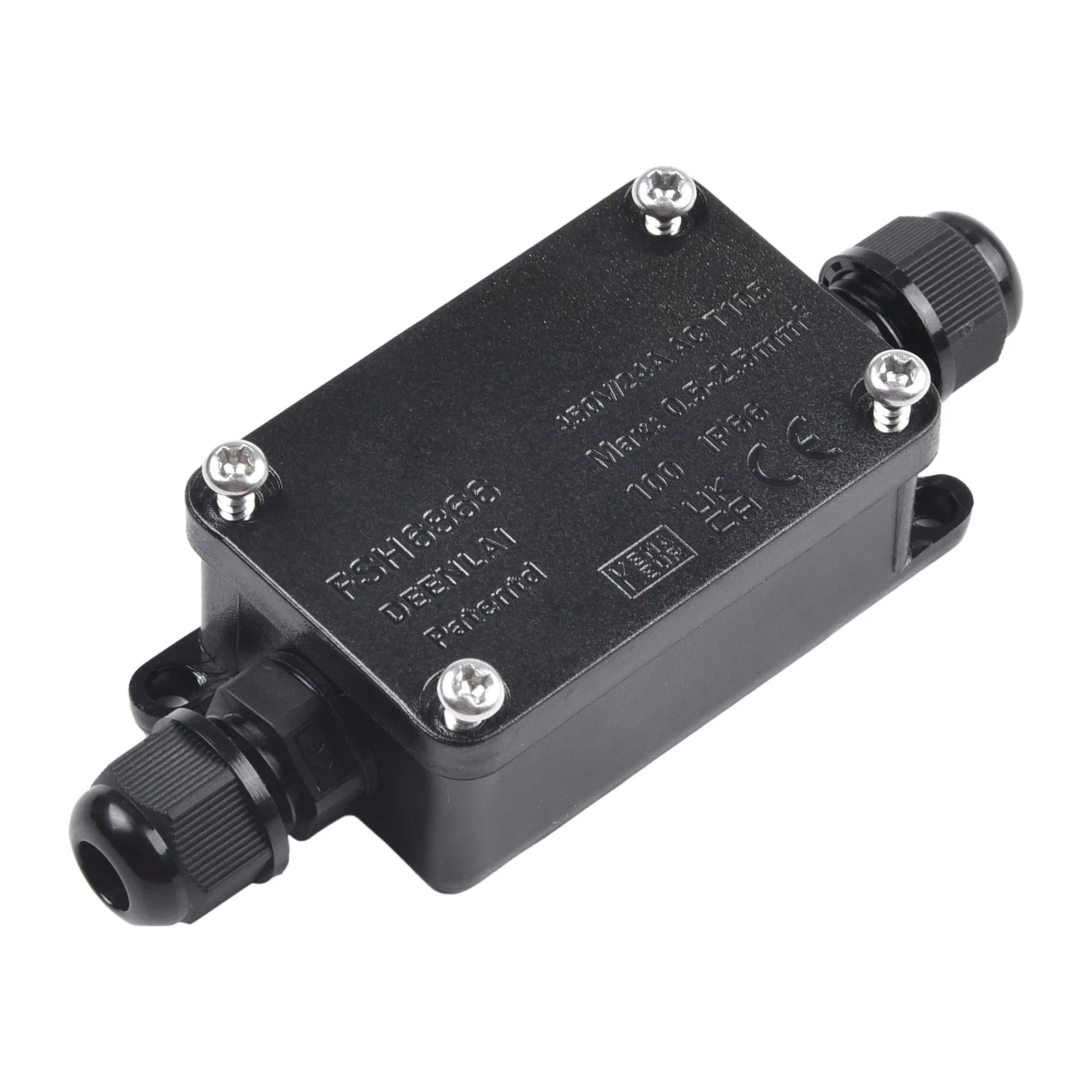IP66 Waterproof 2-Port Outdoor Junction Box 240V Black Outdoor Junction Box Oasis Select A
