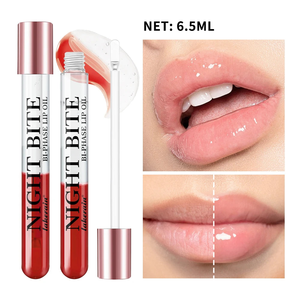 Night Bite Bi-Phase Glossy Lip Oil – Nourishing & Moisturizing