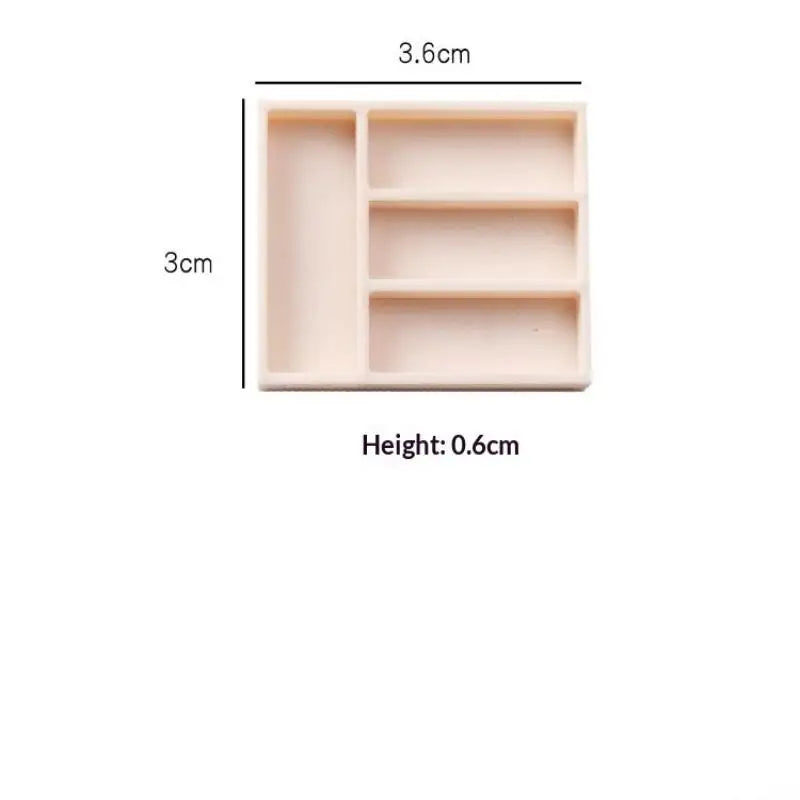 Miniature 1/12 Dollhouse Tableware Organizer, 5pcs Storage Tray for Table Drawers and Dressing Desk, Jewelry Stationery Case. Oasis Select