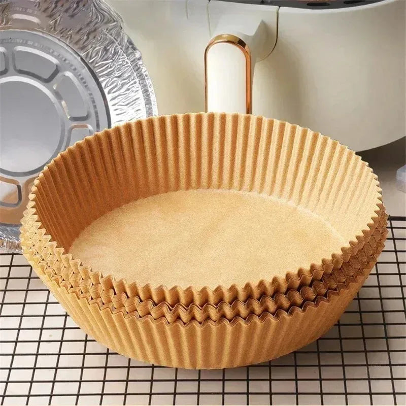 50/100/200Pcs Disposable Air Fryer Paper Oil Proof Waterproof Frying Paper Non-Stick Baking Paper For Kitchen Accessories Oasis Select