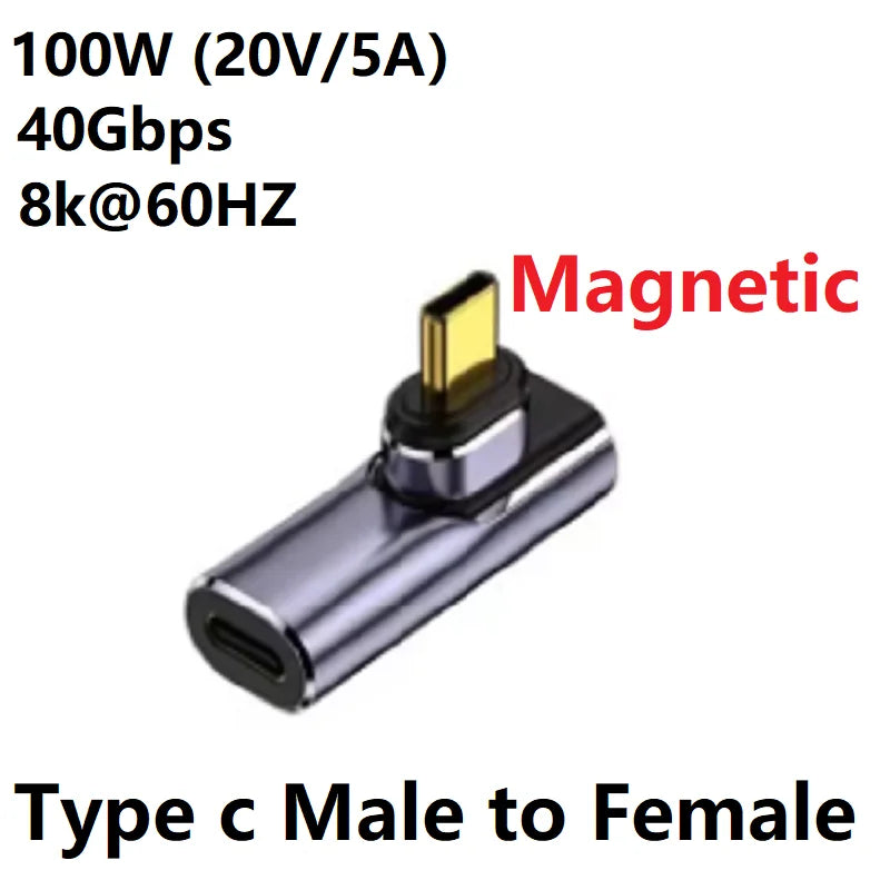 Type c USB C Male to Female USB4.0 Magnetic Adapter 8k USB C To Type C 40Gbps 100W 140W 5A Fast Charging Magnet Converter Oasis Select 100W Middle