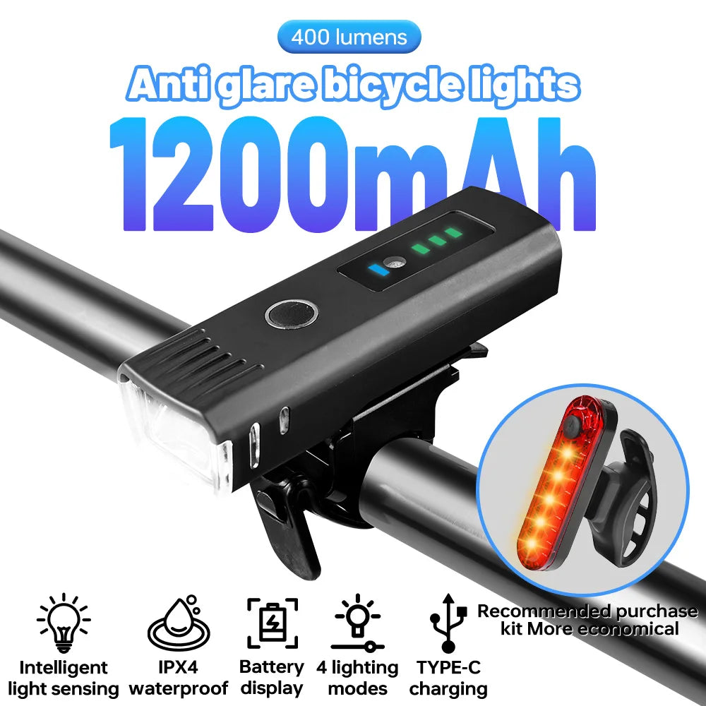 X-Tiger 400 Lumen Cycling Front Lamp USB Rechargeable Mountain Bike Rear Lamp High-Brightness Bicycle Light Oasis Select QD-5901T 300-600 Lumen 1000-3000 Mah