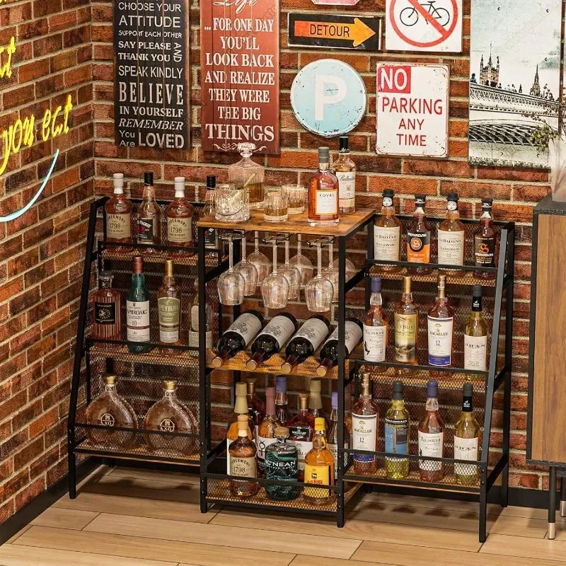 Household Goods Bilateral Floor Keystone Wine Rack Wine Cabinet Wine Display Rack Wine Cocktail Rack Bar Home Storage Oasis Select