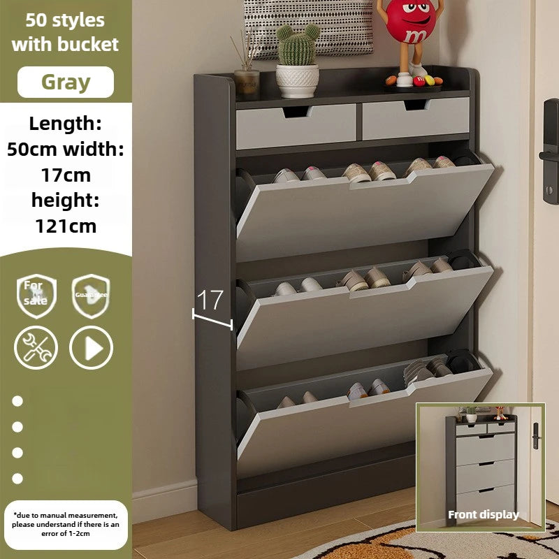 Tipping Bucket Shoe Cabinet, Outer Entry Shoe Rack, Balcony, Entrance Cabinet, Living Room Large-capacity Storage Cabinet Oasis Select 50cmD