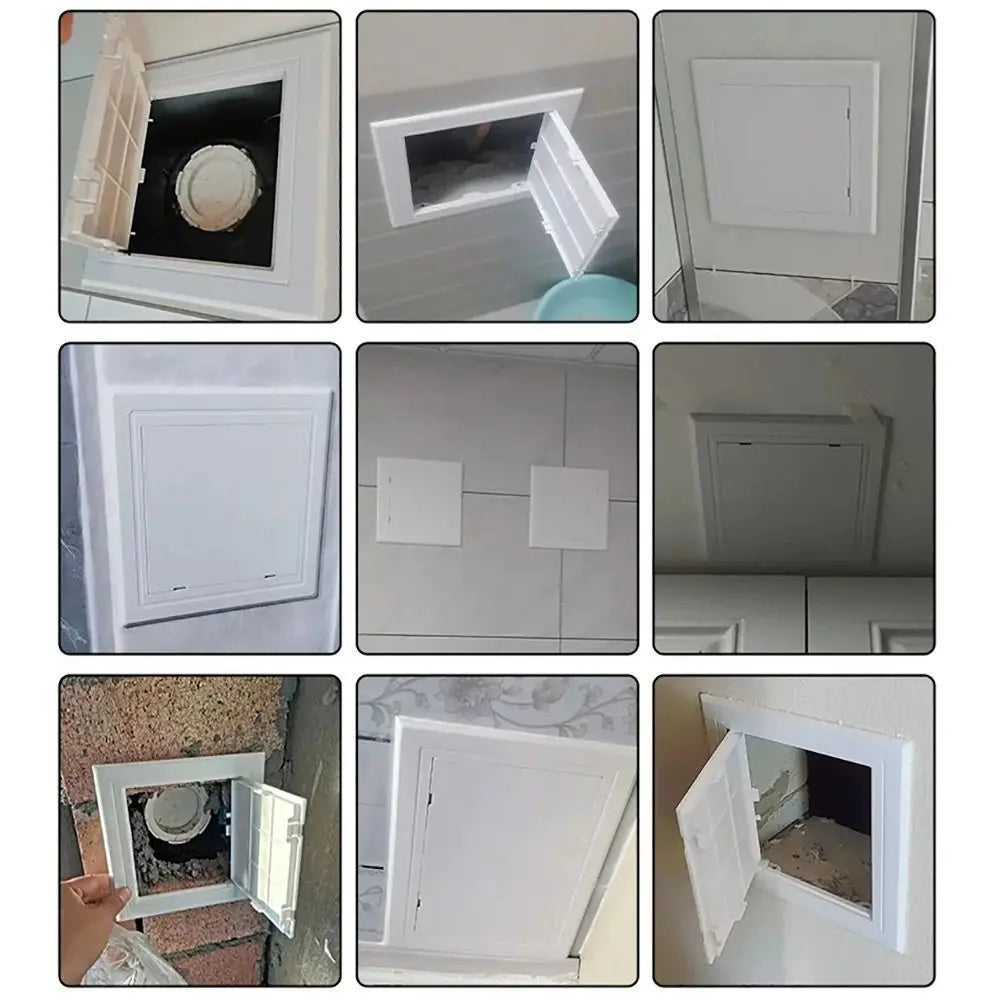 Removable Hinged Access Hatch White Plastic Opening Flap Cover Plate Inspection Hole ABS Access Hatch Cover Wall Access Doors Oasis Select