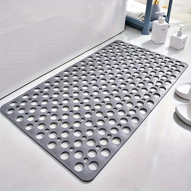 Non Slip Bath Mat & Shower Mat with Suction Cups & Drain Holes Soft Machine Washable Non Slip Bathtub mat Shower Mats for Inside Oasis Select Light Grey 16.93 x 29.53 inches