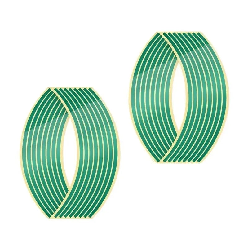 1/2/3set Wheel Sticker Reflective Rim Stripe Tape Bike Motorcycle Stickers For Honda For Kawasaki Z750 Z800 For YAMAHA MT07 MT09 Oasis Select Green-2set