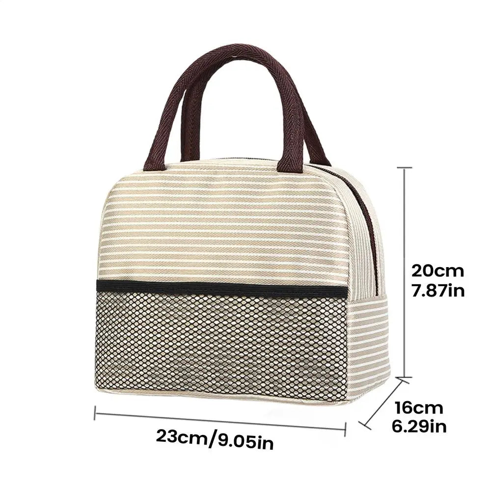 Portable Lunch Bag Waterproof Thermal Insulated Lunch Box Bento Pouch Dinner Insulation Bag Student Thickened Cute Lunch Bag Oasis Select Khaki