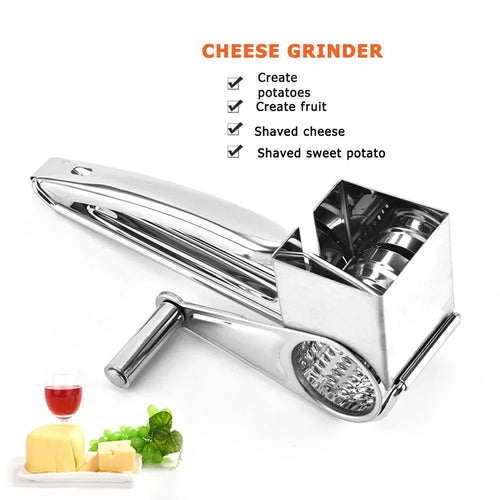 5 in 1 Cheese Grater Chocolates Shredder Stainless Steel Rotary Cutter Tools Cylinder Garlic Ginger for Home Kitchen Accessories Oasis Select