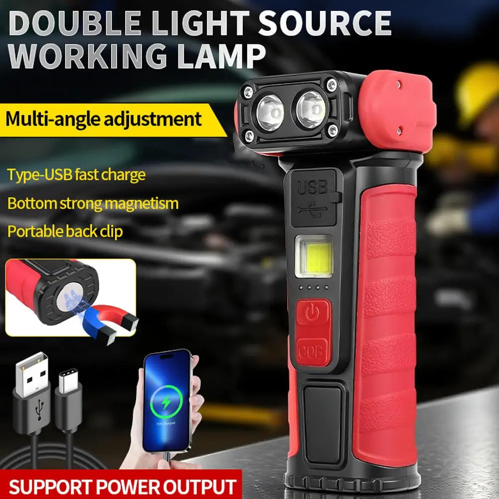 Mini Rotating COB LED Flashlight – 500 Lumen Rechargeable