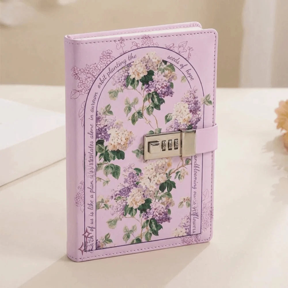 Secure Lock Design Password Lock Notebook Simple Elegant Appearance Stylish Delicate A5 Notebook Compact Size Oasis Select Purple
