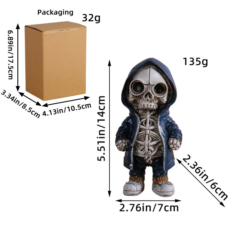 Halloween Skeleton Doll Resin Ornament Alien Hoodie Ghost Festival Party Desktop Courtyard Decorationv Oasis Select A