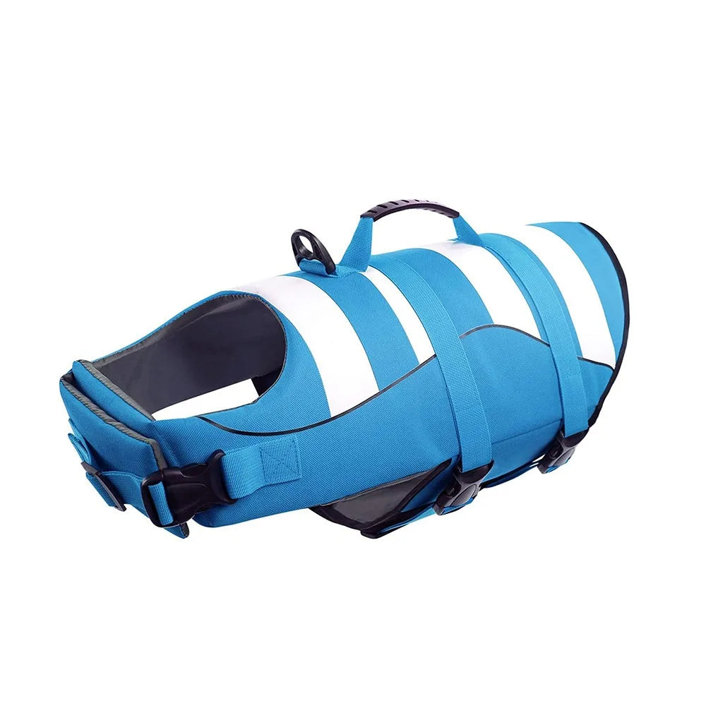 Reflective Dog Life Jacket Superior Buoyancy Adjustable Pet Life Preserver Breathable with Handle Safety Vests Summer Swimming Oasis Select Blue XL