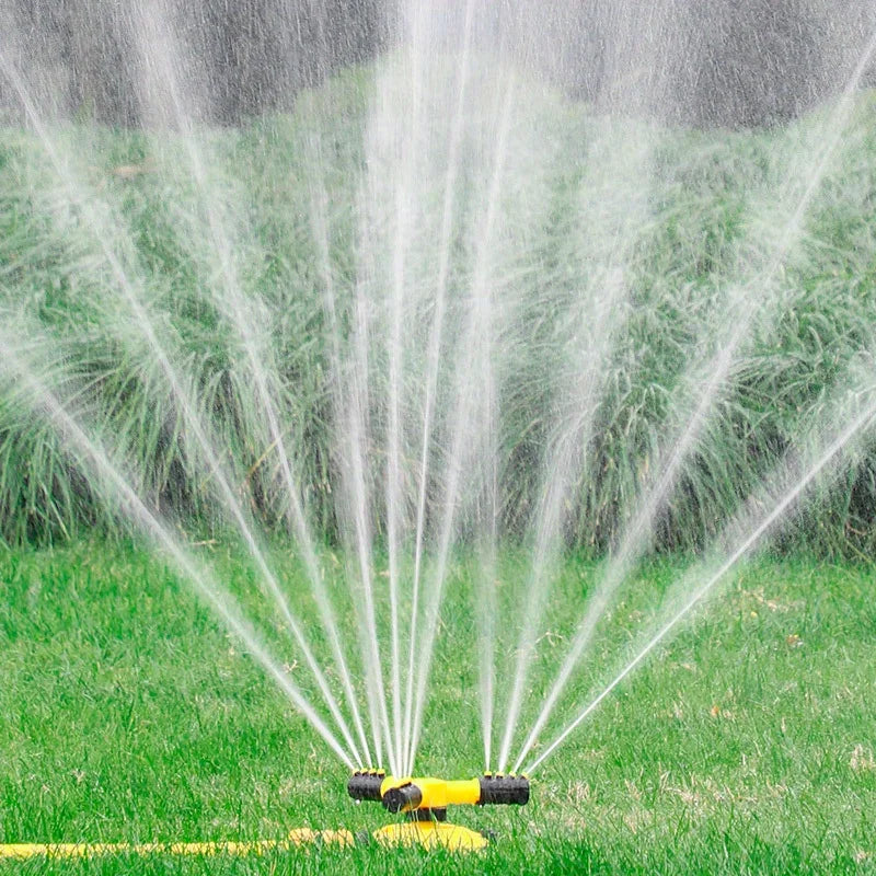 360° Rotating Lawn Sprinkler, Automatic Watering System with Triple Nozzle, Adjustable Irrigation for Garden/Yard,Lawn Sprinkler Oasis Select