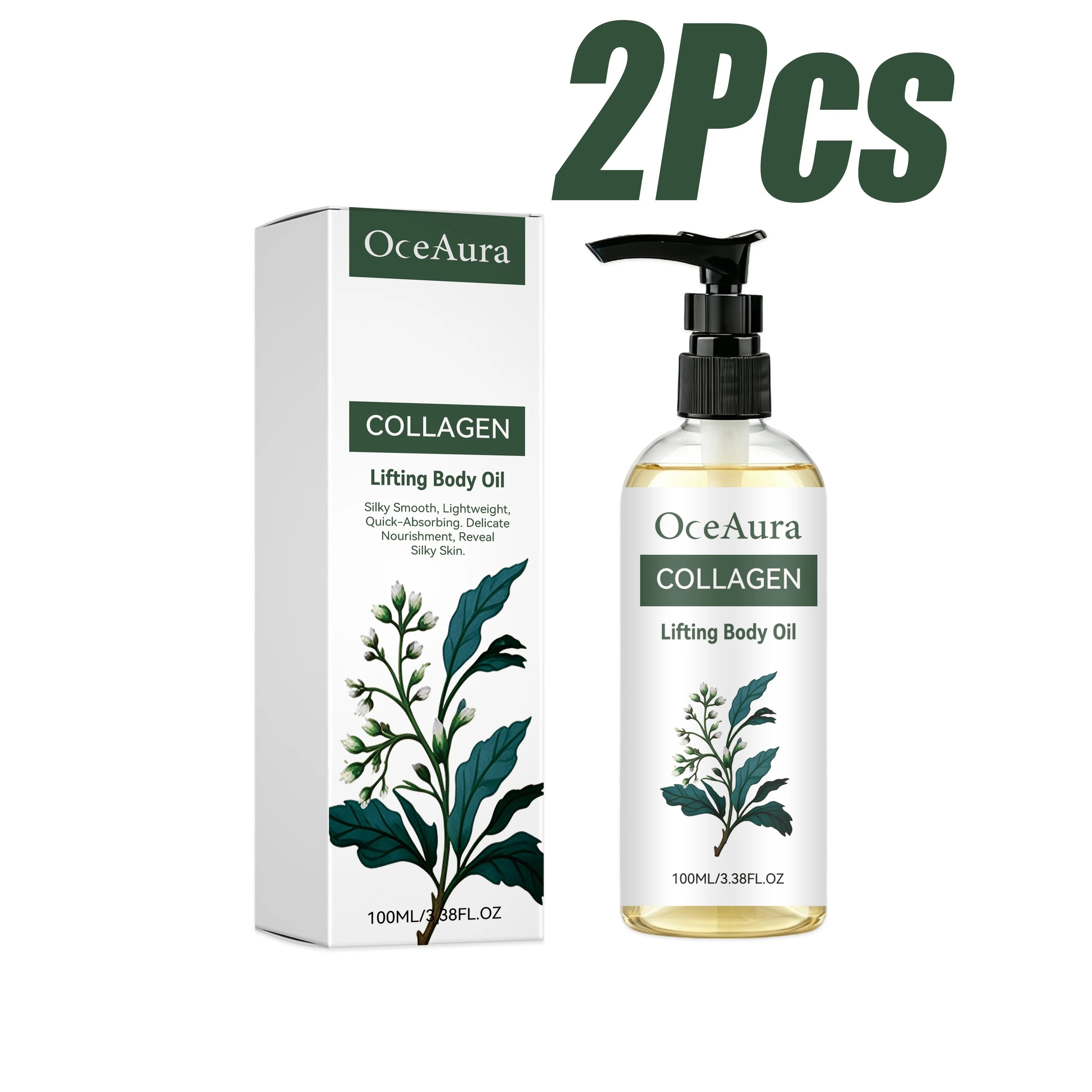Collagen Lifting Body Oil Firming Hydrating Body Oil for Skin Elasticity Tightening Nourishing Daily Care Massage Essential Oil Oasis Select 2 x 100ml Boxed