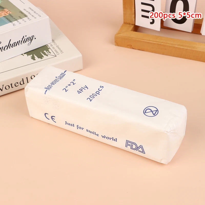 100/200PCS 4 Layers 5*5cm 10*10cm Gauze Pad Cotton First Aid Kit Emergency Waterproof Wound Dressing Sterile Gauze Pad Oasis Select 200PCS
