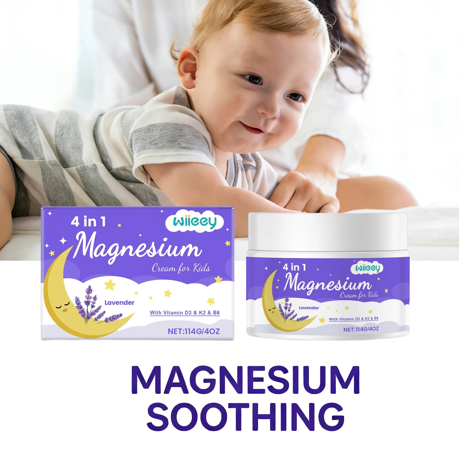 Kids Lavender Magnesium Body Cream – Soothing & Moisturizing Kids Body Cream Oasis Select
