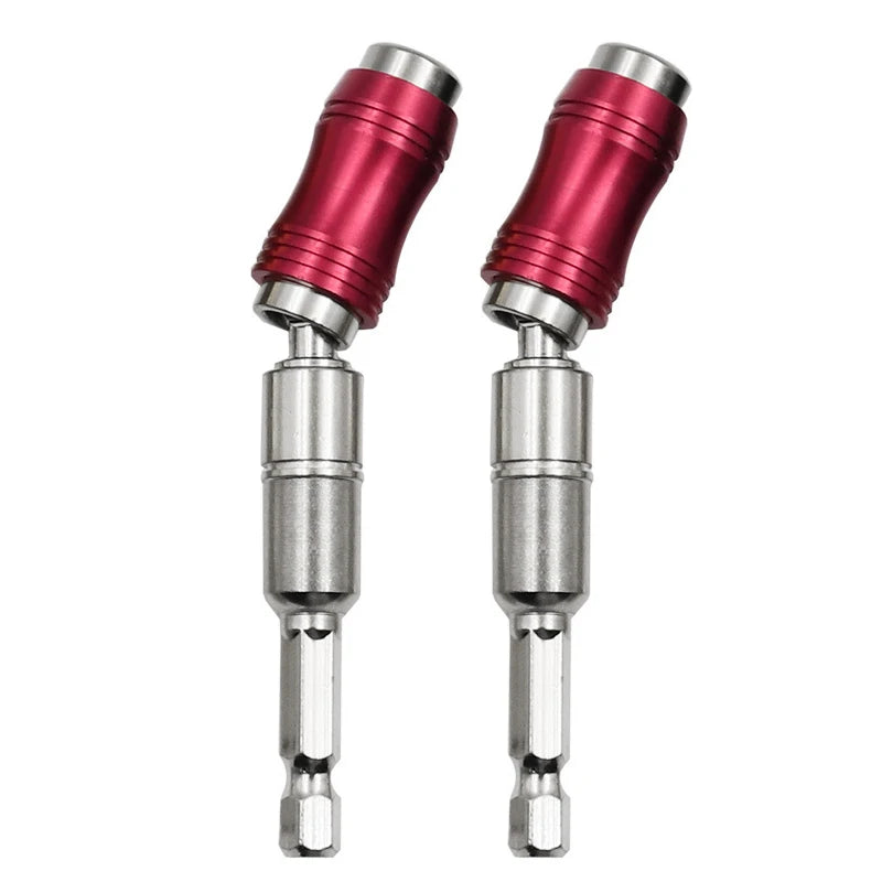 1/4"Hex Magnetic Pivoting Drill Bit Quick Change Drive Guide Drill Pivoting Bit Holder for Tight Spaces Magnetic Bit Tip Holder Oasis Select Red-2pcs