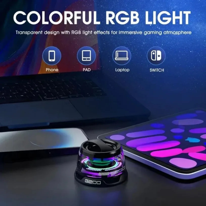 Mini Travel Stereo Speaker with RGB Color Light and Phone Holder Outdoor Magnetic Bluetooth Speaker Wireless Portable for IOS Oasis Select