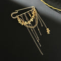 SUSU 1PC Creative Beaded Heart Shaped Tassel Metal Brooches Adjusting The Pant Legs Belt Safety Pin Versatile Clothing Decor Oasis Select N01