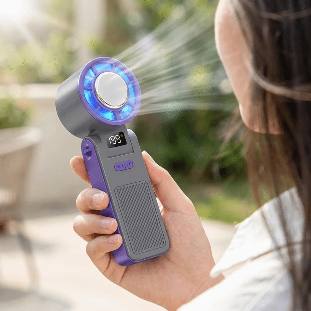 Ice Compress Cool Refrigeration Electric Fan Colorful Lighting 199 Gears Personal Cooling Fan High Wind Speed Quiet Operation Oasis Select