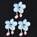 Cute Candy Color Flower Hair Tie Scrunchie Soft Fabric Elastic Ponytail Holder Lovely Hair Accessories For Girls Women Gift Oasis Select 3PCS Blue