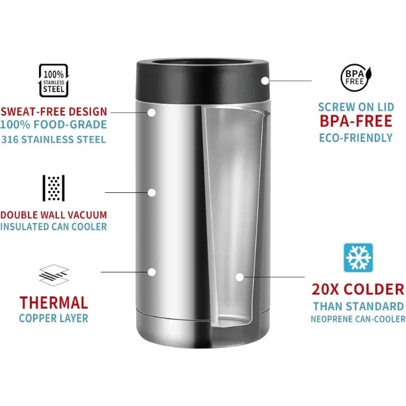 Wine Bottle Refrigerator New Beer Bottle Cooler Stainless Steel Can Wall Vacuum Insulated Coke Refrigerator Can Bar Accessories Oasis Select
