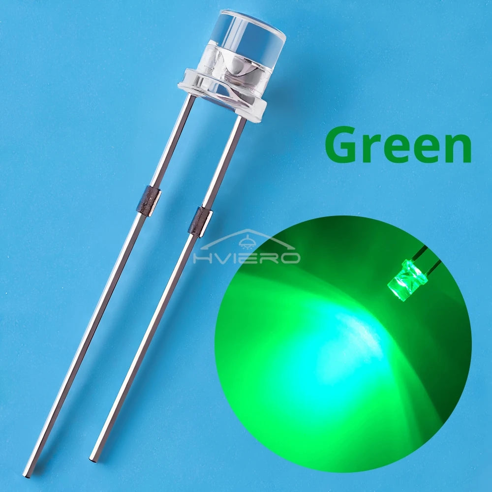 3mm Flat Top LED Diodes 100/200Pcs | Ultra Bright Wide Angle