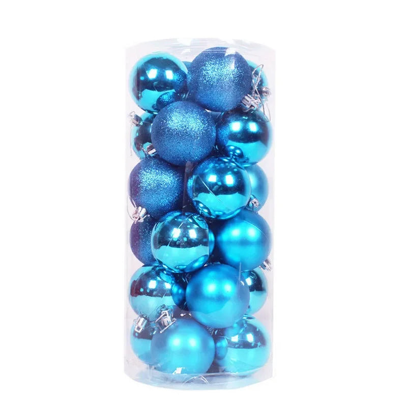 24pcs 3cm Christmas Balls Christmas Tree Ornaments Ball Xmas Hanging Tree Pendants Home Party Christmas Tree Decor New Year Gift Oasis Select Lake Blue