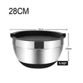 Stainless Steel Mixing Bowls with Lid & Non-Slip Silicone Base Stainless Steel Mixing Bowl Oasis Select 28 cm black