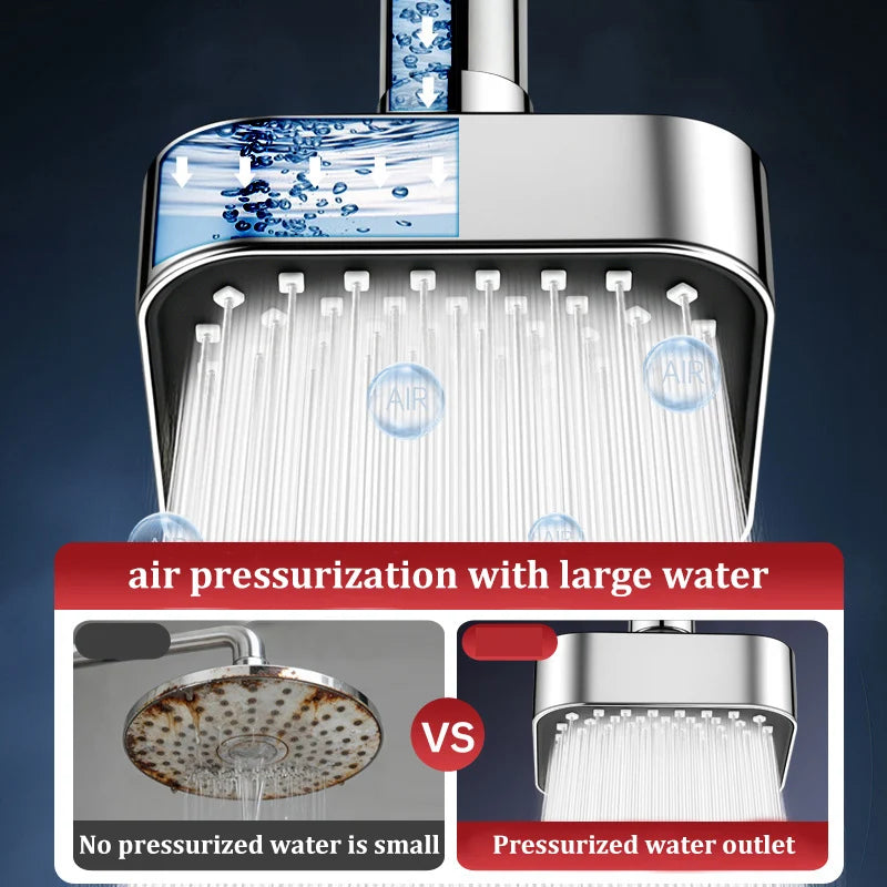 4" Square Rain Shower Head – Water-Saving Removable Sprayer