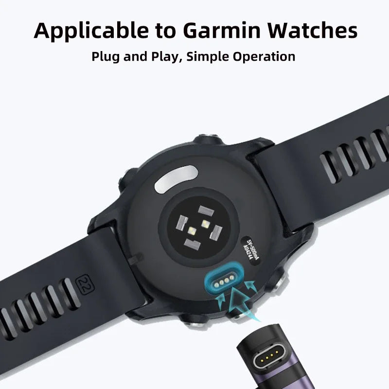 USB-C Adapter for Garmin Fenix 8 7 6, Tactix, Lily 2 Charger Smartwatch Charging Adapter Oasis Select