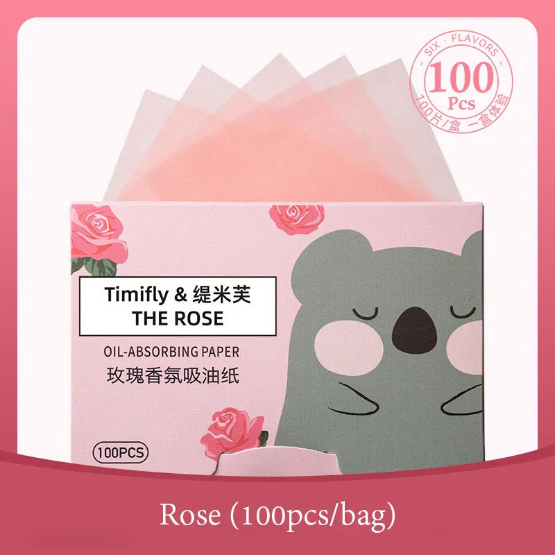 100-Pack Fragrance Facial Oil Absorbing Sheets for Women Oil Blotting Sheets Oasis Select Rose