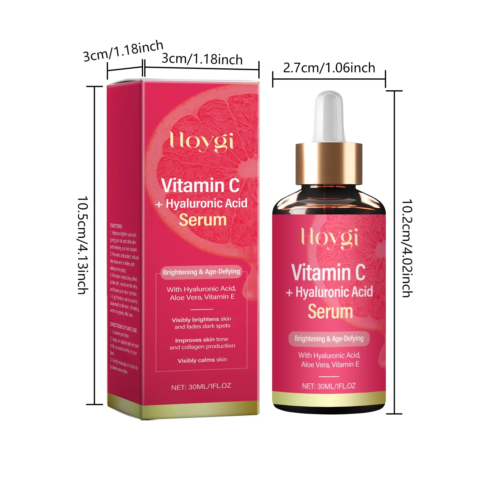 Vitamin C & Hyaluronic Acid Serum – Brighten & Fade Dark Spots Vitamin C Face Serum Oasis Select