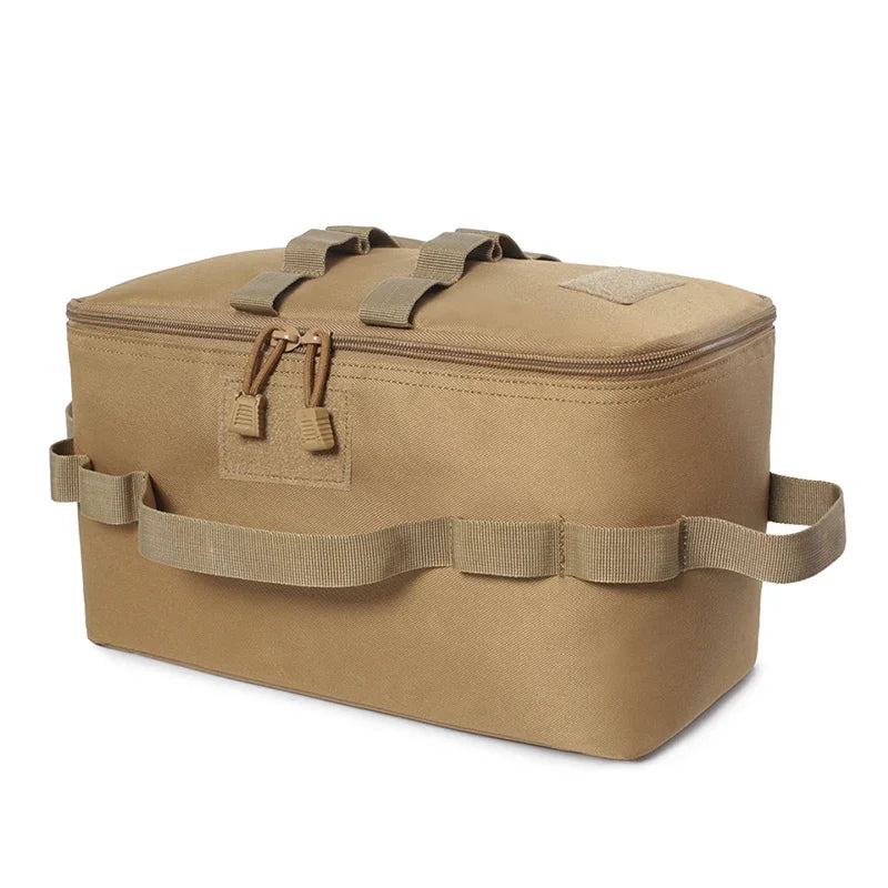 Outdoor Camping Gas Tank Storage Bag Large Capacity Ground Nail Tool Bag Gas Canister Picnic Cookware Utensils Kit Bag Oasis Select Khaki