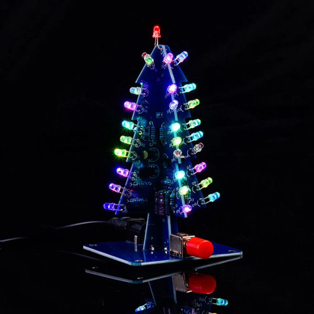 Three-Dimensional 3D Christmas Tree LED DIY Kit Colorful LED Flash Circuit Kit Electronic Fun Suite Oasis Select