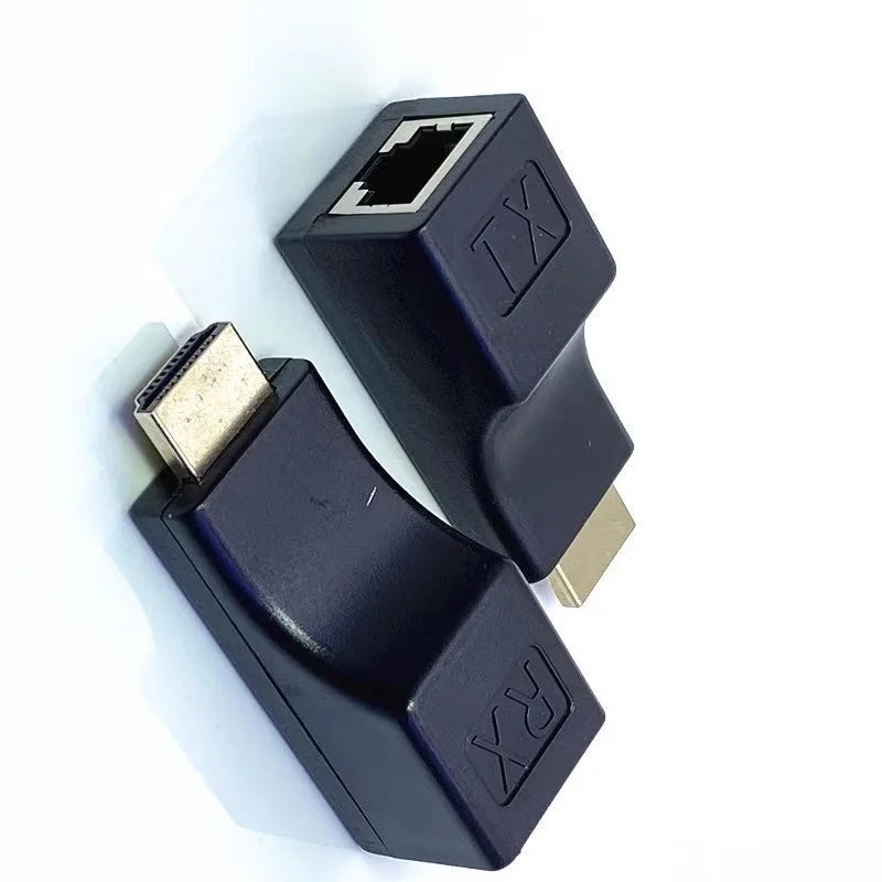  1 Pair RJ45 4K HDMI-compatible Extender RJ45 Ports Network 30M HDMI to RJ45 Over CAT5e / 6 UTP LAN Extender Cable Adapters Oasis Select