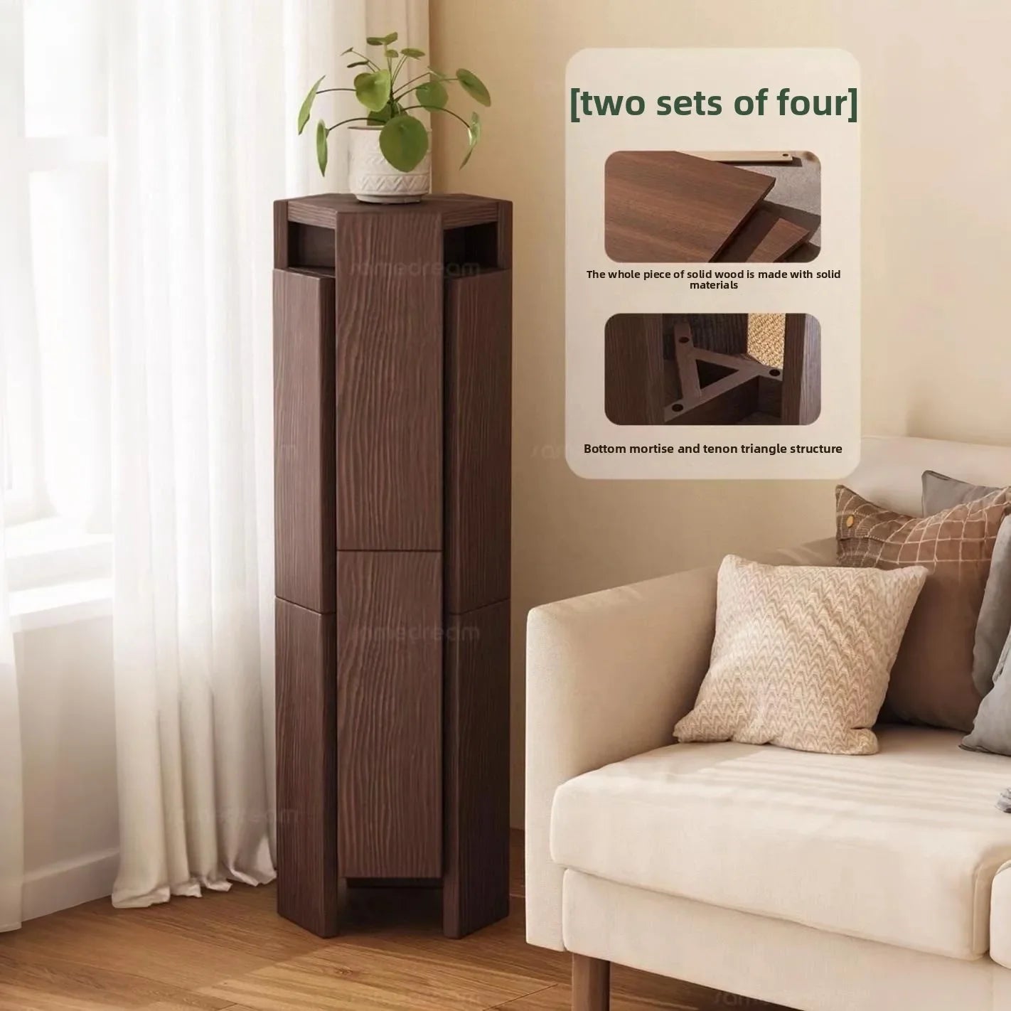 Multi-functional Order stool Solid wood stool Stackable household wood bench Living room low stool sturdy and durable Oasis Select